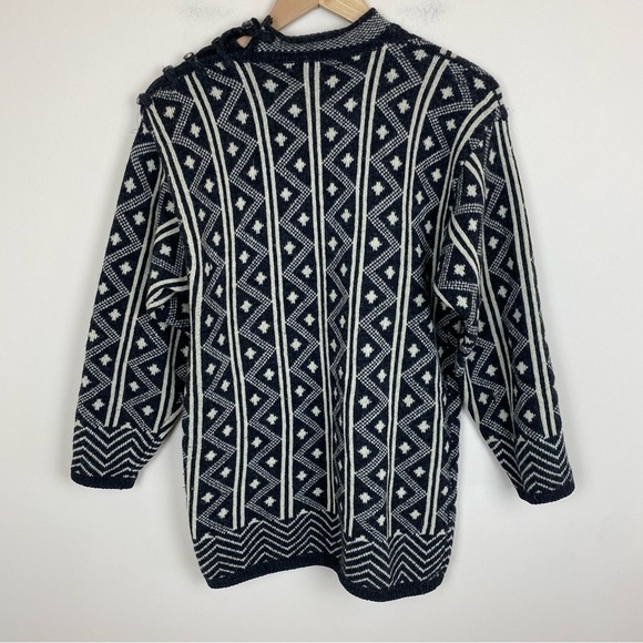 Vintage Esprit Geometric Nordic Wool Oversized Sweater - Picture 7 of 13